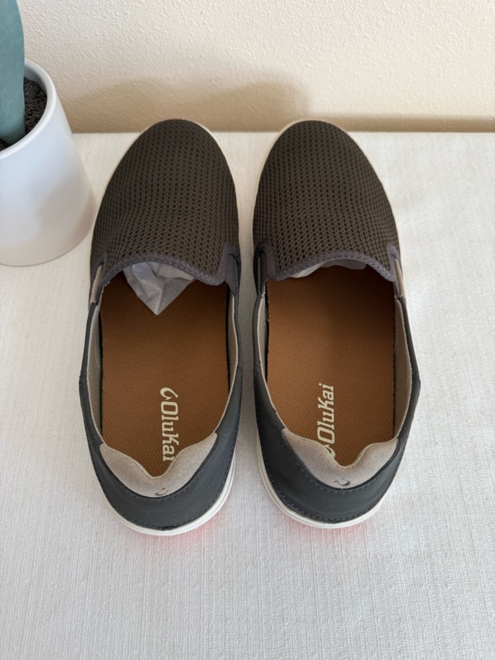 Olukai Lae’Ahi Men's Slip-On Mesh Casual Shoes - Charcoal - Picture 9 of 14